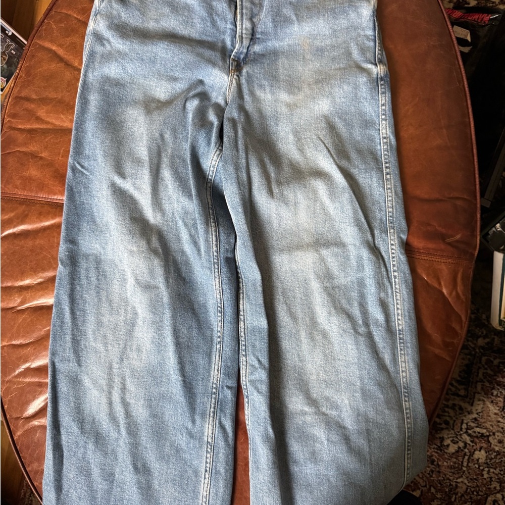 Good American Blue Flare Wide Leg Jeans